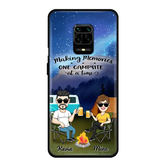 Custom Personalized Night Camping Phone Case - Couple With Up to 3 Dogs - Gift For Couple/ Camping Lover - Making Memories One Campsite At A Time - Case For Xiaomi, Oppo And Huawei