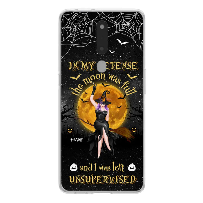 Custom Personalized Witch Moon Phone Case - Halloween Gift Idea - In My Defense The Moon Was Full And I Was Left Unsupervised - Case For Xiaomi, Oppo, Huawei