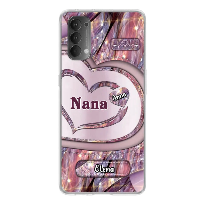 Custom Personalized Grandma With Sweet Heart Kids Phone Case - With Up To 9 Kids - Best Gift Idea For Grandma - Cases For Oppo, Xiaomi And Huawei