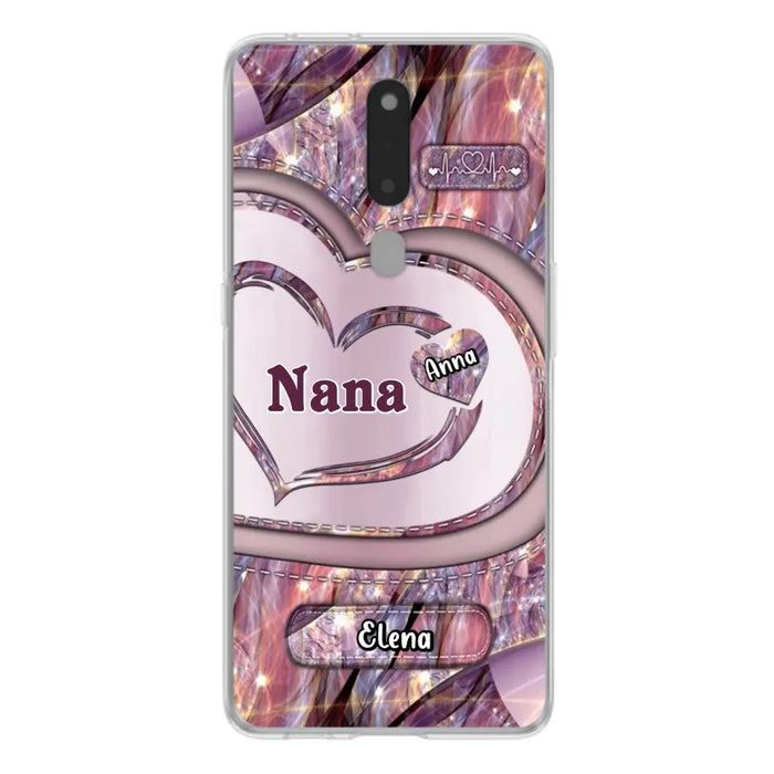 Custom Personalized Grandma With Sweet Heart Kids Phone Case - With Up To 9 Kids - Best Gift Idea For Grandma - Cases For Oppo, Xiaomi And Huawei