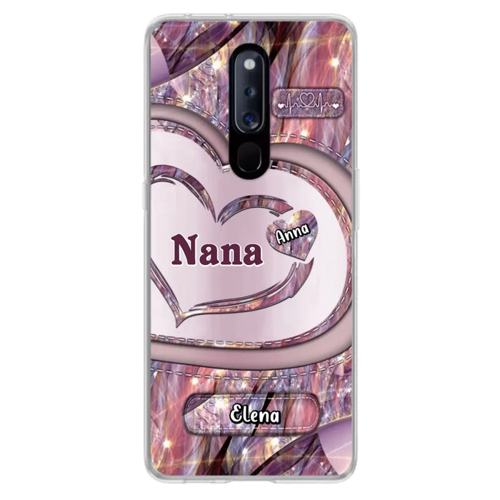 Custom Personalized Grandma With Sweet Heart Kids Phone Case - With Up To 9 Kids - Best Gift Idea For Grandma - Cases For Oppo, Xiaomi And Huawei