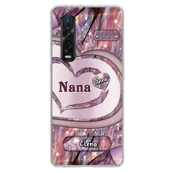 Custom Personalized Grandma With Sweet Heart Kids Phone Case - With Up To 9 Kids - Best Gift Idea For Grandma - Cases For Oppo, Xiaomi And Huawei