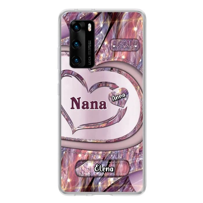 Custom Personalized Grandma With Sweet Heart Kids Phone Case - With Up To 9 Kids - Best Gift Idea For Grandma - Cases For Oppo, Xiaomi And Huawei