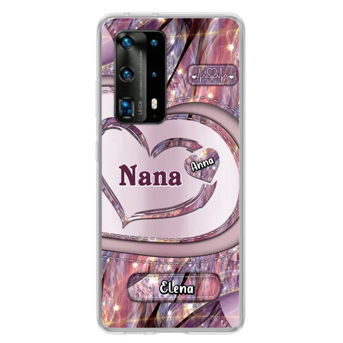 Custom Personalized Grandma With Sweet Heart Kids Phone Case - With Up To 9 Kids - Best Gift Idea For Grandma - Cases For Oppo, Xiaomi And Huawei