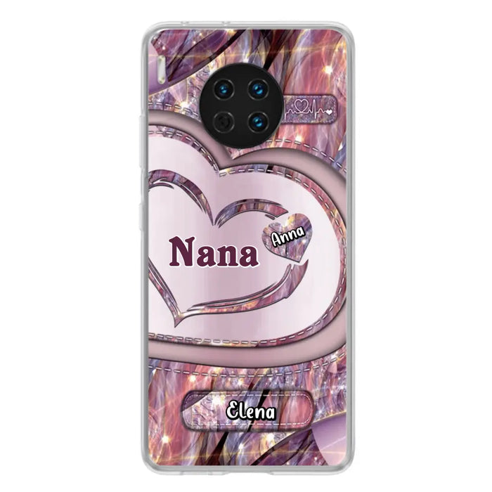 Custom Personalized Grandma With Sweet Heart Kids Phone Case - With Up To 9 Kids - Best Gift Idea For Grandma - Cases For Oppo, Xiaomi And Huawei