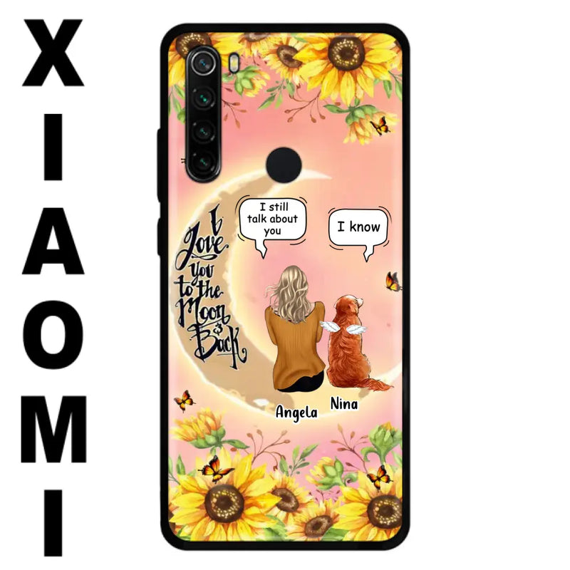 Custom Memorial Pet Sunflower Phone Case - Adult/Couple With Up to 4 Pets - Memorial Gift Idea For Dog/Cat Lovers - I Love You To The Moon & Back - Case For Xiaomi, Oppo And Huawei