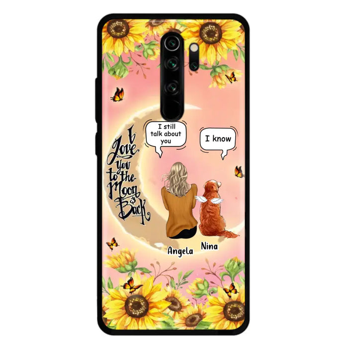 Custom Memorial Pet Sunflower Phone Case - Adult/Couple With Upto 4 Pets - Memorial Gift Idea For Dog/Cat Lovers - I Love You To The Moon & Back - Case For Xiaomi, Oppo And Huawei