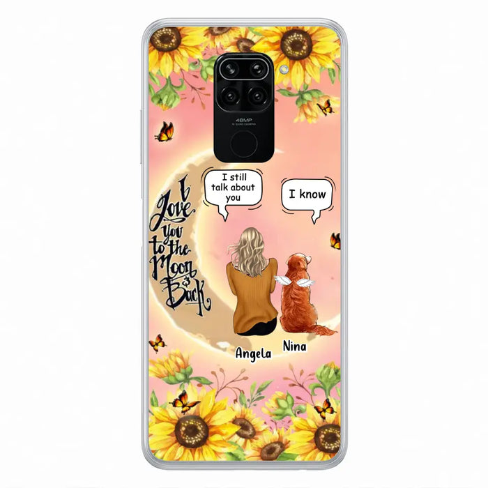 Custom Memorial Pet Sunflower Phone Case - Adult/Couple With Upto 4 Pets - Memorial Gift Idea For Dog/Cat Lovers - I Love You To The Moon & Back - Case For Xiaomi, Oppo And Huawei