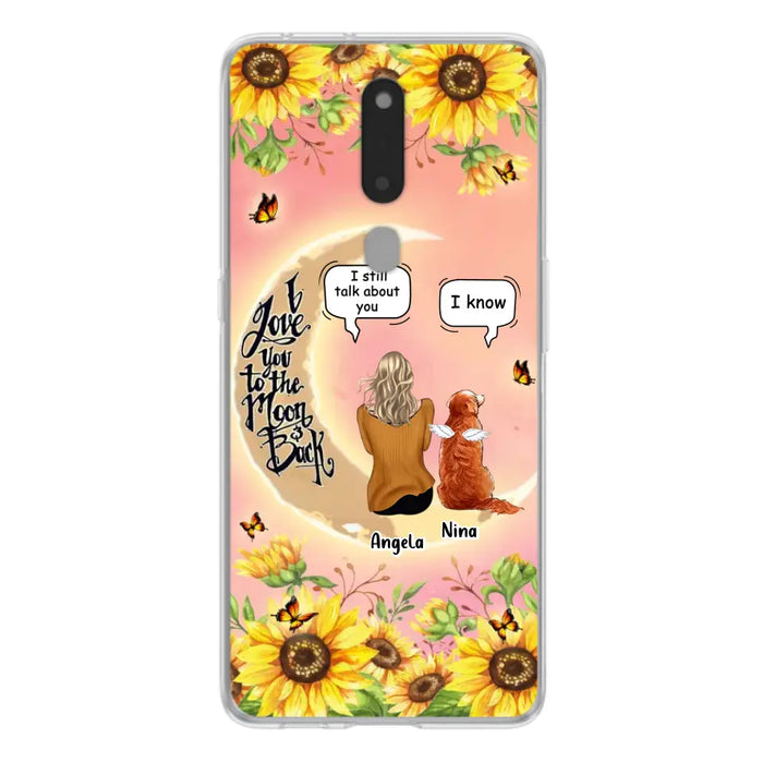 Custom Memorial Pet Sunflower Phone Case - Adult/Couple With Upto 4 Pets - Memorial Gift Idea For Dog/Cat Lovers - I Love You To The Moon & Back - Case For Xiaomi, Oppo And Huawei