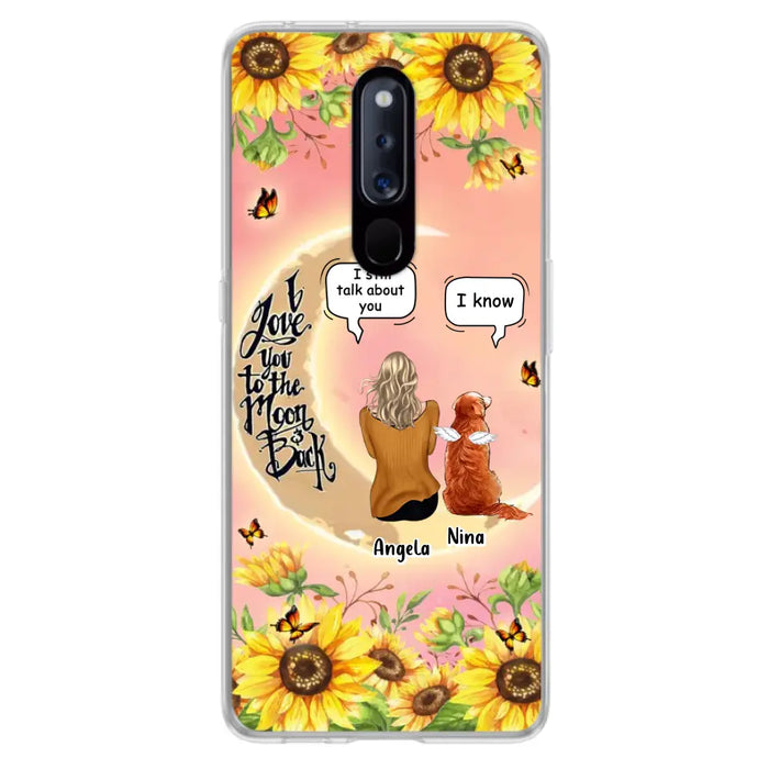 Custom Memorial Pet Sunflower Phone Case - Adult/Couple With Upto 4 Pets - Memorial Gift Idea For Dog/Cat Lovers - I Love You To The Moon & Back - Case For Xiaomi, Oppo And Huawei