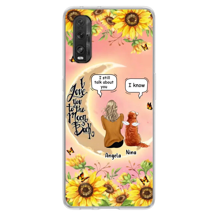 Custom Memorial Pet Sunflower Phone Case - Adult/Couple With Upto 4 Pets - Memorial Gift Idea For Dog/Cat Lovers - I Love You To The Moon & Back - Case For Xiaomi, Oppo And Huawei