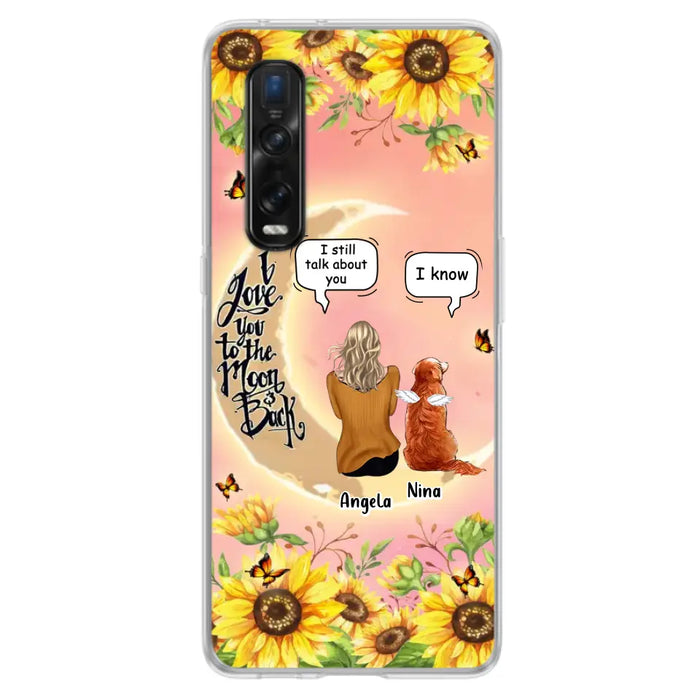 Custom Memorial Pet Sunflower Phone Case - Adult/Couple With Upto 4 Pets - Memorial Gift Idea For Dog/Cat Lovers - I Love You To The Moon & Back - Case For Xiaomi, Oppo And Huawei