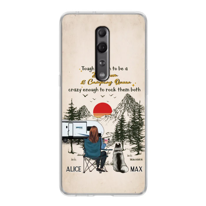 Custom Personalized Dog Mom Phone Case - Upto 4 Dogs - Mother's Day Gift Idea Dog/Camping Lovers - Tough Enough To Be A Dog Mom And Camping Queen Crazy Enough To Rock Them Both - Case For Xiaomi/Huawei/Oppo