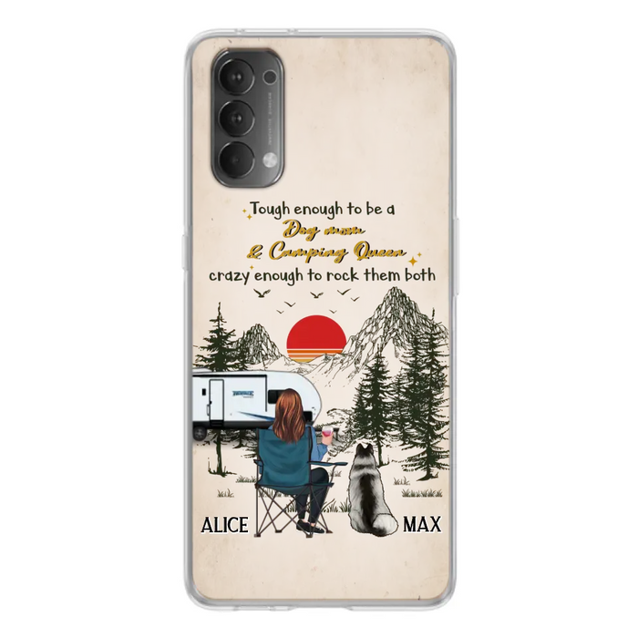 Custom Personalized Dog Mom Phone Case - Upto 4 Dogs - Mother's Day Gift Idea Dog/Camping Lovers - Tough Enough To Be A Dog Mom And Camping Queen Crazy Enough To Rock Them Both - Case For Xiaomi/Huawei/Oppo