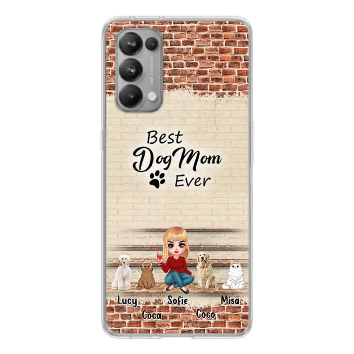 Custom Personalized Dog/Cat Mom Phone Case - Gift Idea For Dog/Cat Lovers/Mother's Day - Upto 3 Dogs/Cats - Best Dog Mom Ever - Cases Oppo/Xiaomi/Huawei