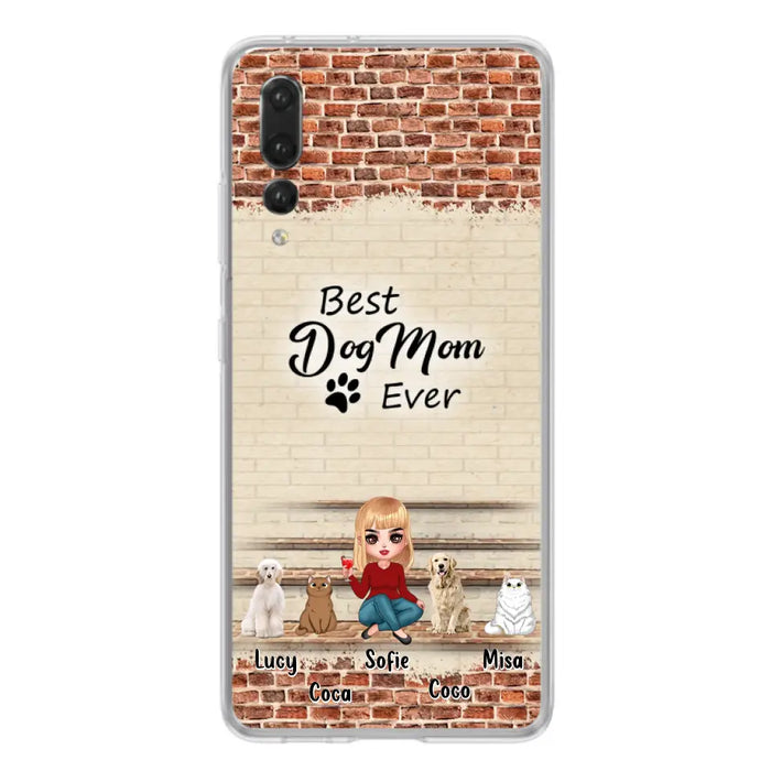 Custom Personalized Dog/Cat Mom Phone Case - Gift Idea For Dog/Cat Lovers/Mother's Day - Upto 3 Dogs/Cats - Best Dog Mom Ever - Cases Oppo/Xiaomi/Huawei