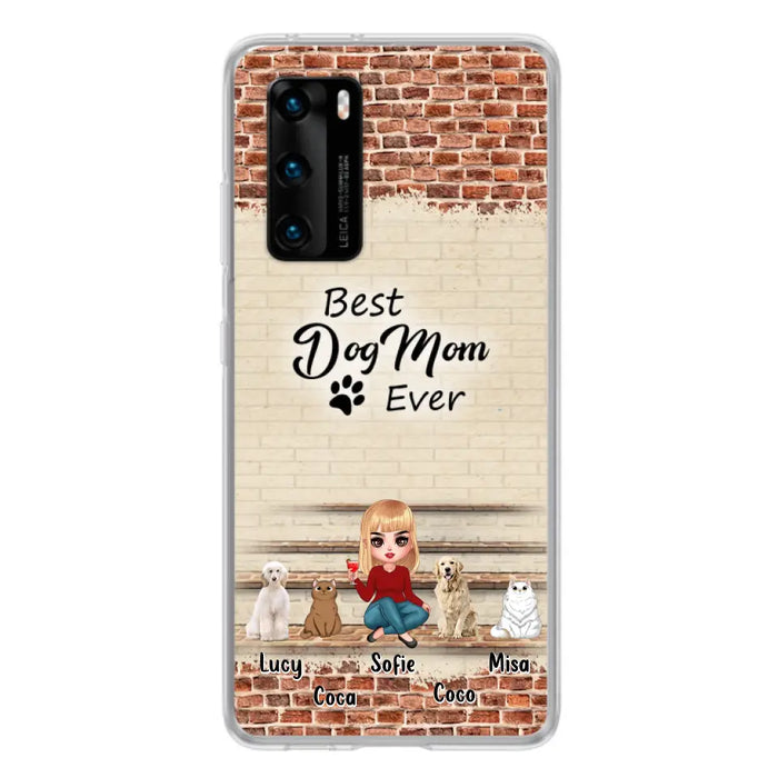 Custom Personalized Dog/Cat Mom Phone Case - Gift Idea For Dog/Cat Lovers/Mother's Day - Upto 3 Dogs/Cats - Best Dog Mom Ever - Cases Oppo/Xiaomi/Huawei