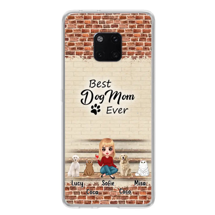 Custom Personalized Dog/Cat Mom Phone Case - Gift Idea For Dog/Cat Lovers/Mother's Day - Upto 3 Dogs/Cats - Best Dog Mom Ever - Cases Oppo/Xiaomi/Huawei