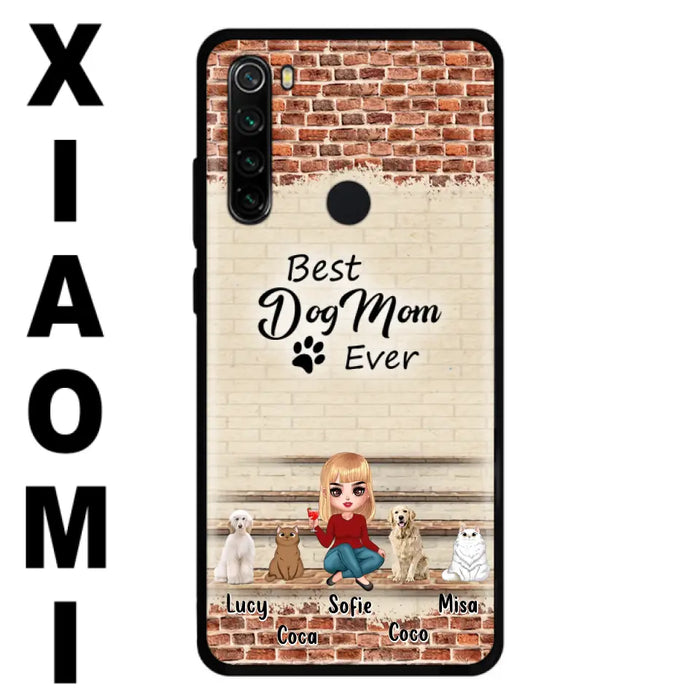 Custom Personalized Dog/Cat Mom Phone Case - Gift Idea For Dog/Cat Lovers/Mother's Day - Upto 3 Dogs/Cats - Best Dog Mom Ever - Cases Oppo/Xiaomi/Huawei