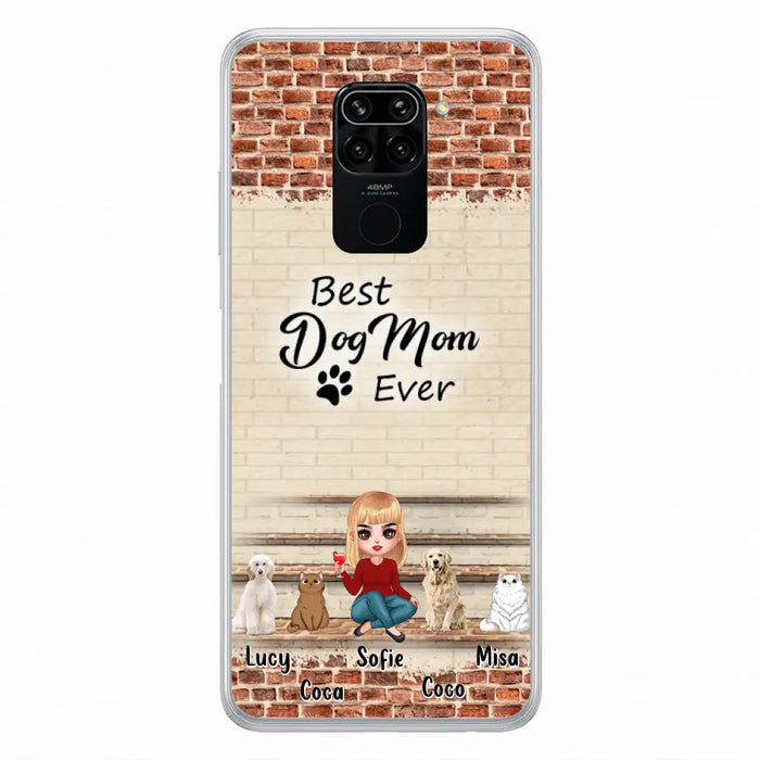 Custom Personalized Dog/Cat Mom Phone Case - Gift Idea For Dog/Cat Lovers/Mother's Day - Upto 3 Dogs/Cats - Best Dog Mom Ever - Cases Oppo/Xiaomi/Huawei