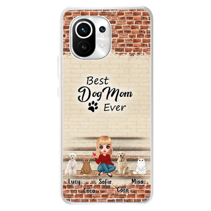 Custom Personalized Dog/Cat Mom Phone Case - Gift Idea For Dog/Cat Lovers/Mother's Day - Upto 3 Dogs/Cats - Best Dog Mom Ever - Cases Oppo/Xiaomi/Huawei