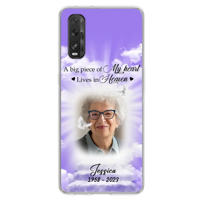 Custom Personalized Memorial Photo Phone Case - Memorial Gift Idea For Mother's Day/Father's Day - A Big Piece Of My Heart Lives In Heaven - Case For Oppo/Xiaomi/Huawei