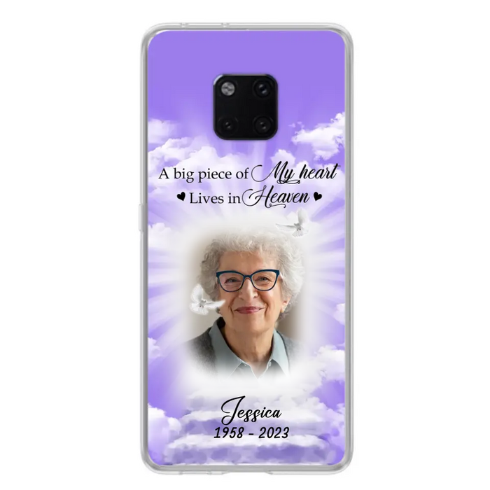 Custom Personalized Memorial Photo Phone Case - Memorial Gift Idea For Mother's Day/Father's Day - A Big Piece Of My Heart Lives In Heaven - Case For Oppo/Xiaomi/Huawei