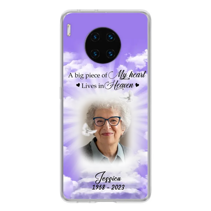 Custom Personalized Memorial Photo Phone Case - Memorial Gift Idea For Mother's Day/Father's Day - A Big Piece Of My Heart Lives In Heaven - Case For Oppo/Xiaomi/Huawei