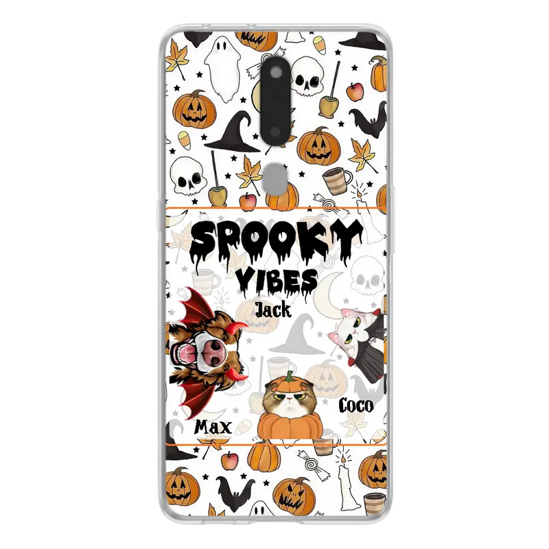 Personalized Halloween Pet Phone Case - Up to 3 Pets - Gift Idea For Dog/Cat Owners - Spooky Vibes - Case for Oppo/Xiaomi/Huawei