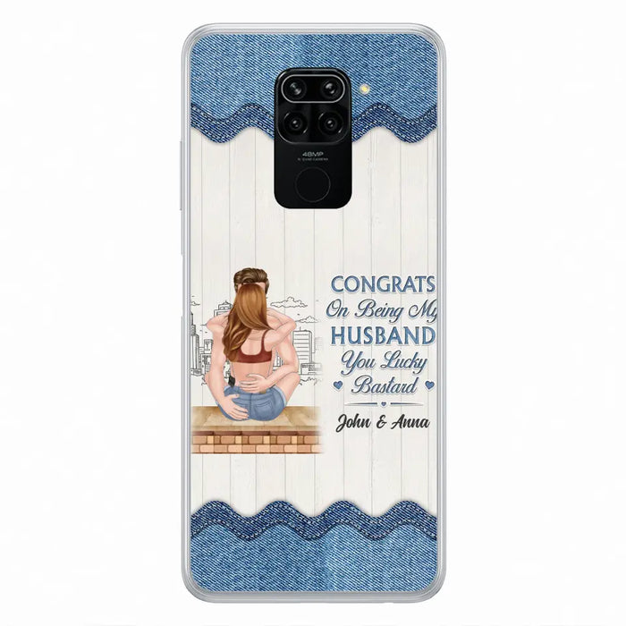 Custom Personalized Couple Phone Case - Gift Idea For Couple/Valentines Day - Congrats On Being My Husband You Lucky Bastard - Case For Oppo/Xiaomi/Huawei