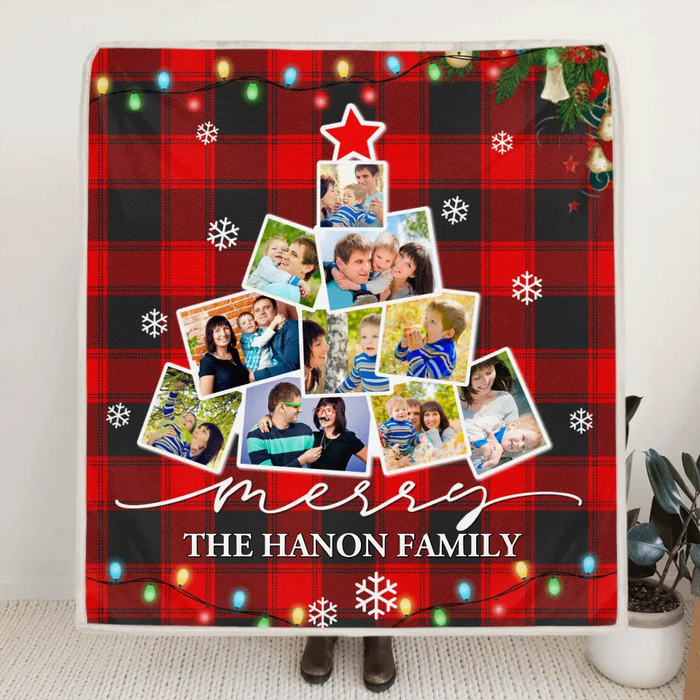 Custom Personalized Christmas Family Tree Blanket - Best Gift For The Whole Family