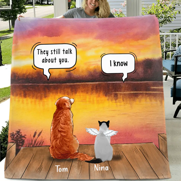 Custom Personalized Memorial Pet Blanket - Up to 5 Pets - Best Gift For Dog/Cat Lover