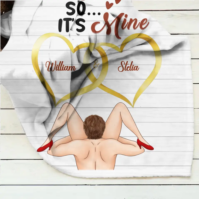 Personalized Couple Quilt/Fleece Throw Blanket - Gift Idea For Him/Her - I Licked It So It's Mine
