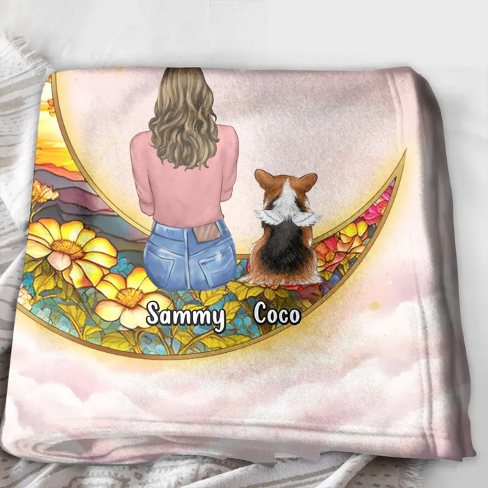 Custom Personalized Memorial Pet Single Layer Fleece/Quilt Blanket - Upto 3 Dogs/Cats/Rabbits - Memorial Gift Idea for Pet Owners