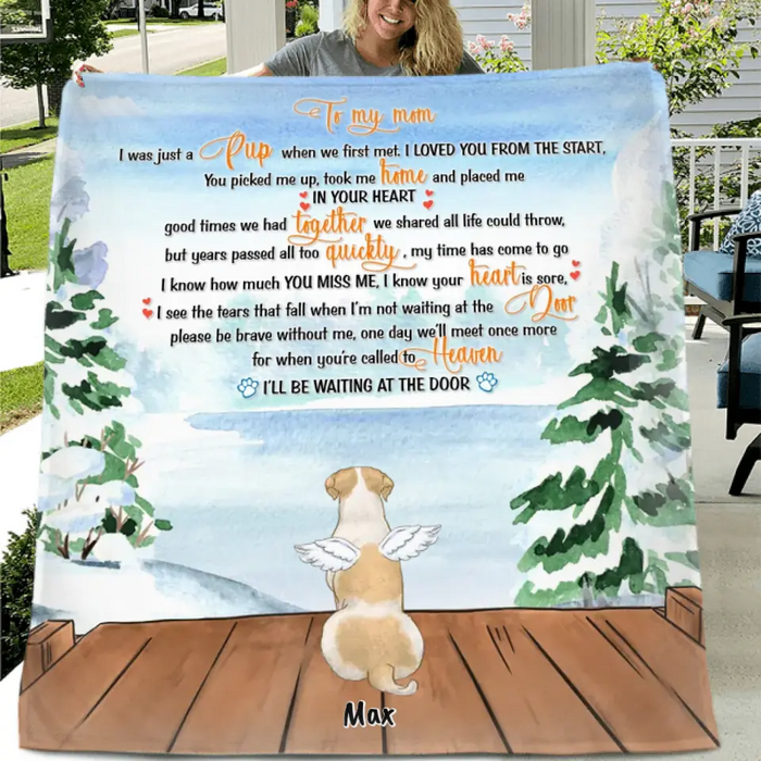 Custom Personalized Memorial Pets Quilt/Fleece Blanket - Upto 4 Pets - Gift Idea For Dog/Cat Lovers - To My Mom