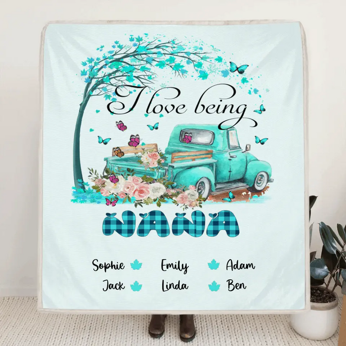 Custom Personalized Grandma Quilt/Fleece Blanket - I Love Being A Grandma - R5OIKQ