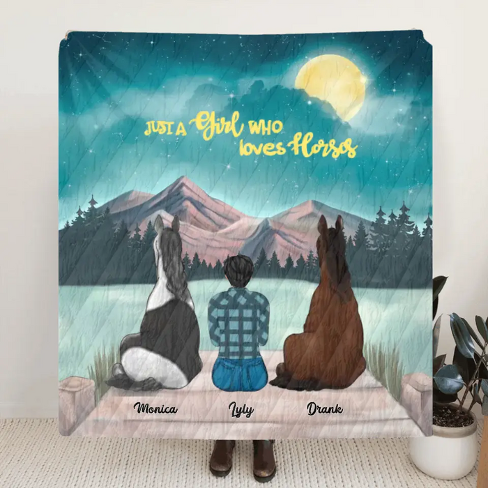 Custom Horse Blanket, Gift Idea For Horse Owners, Horse Dad/Mom -  Upto 2 Horses Blanket