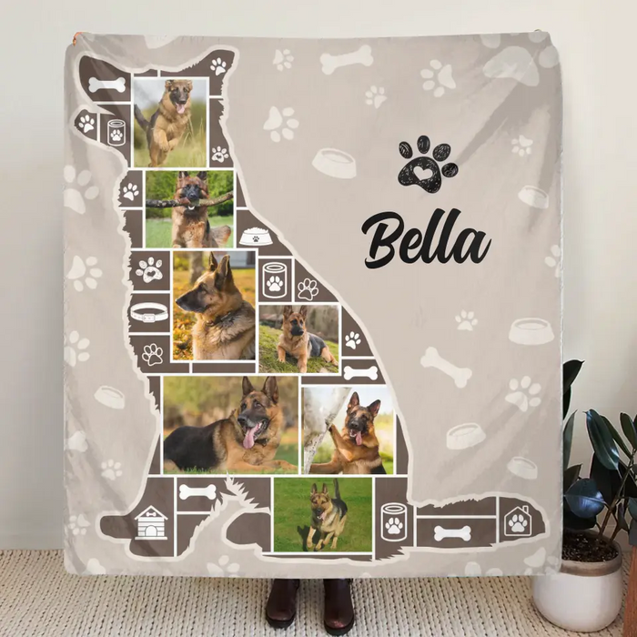 Personalized Dog Photo Quilt/Single Layer Fleece Blanket - Gift Idea for Dog Lovers/Owners