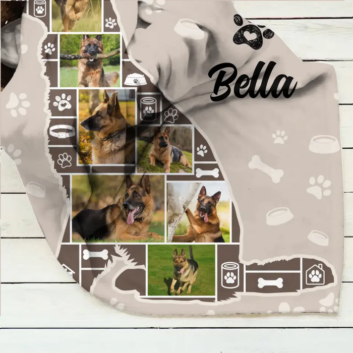 Personalized Dog Photo Quilt/Single Layer Fleece Blanket - Gift Idea for Dog Lovers/Owners