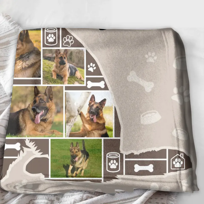 Personalized Dog Photo Quilt/Single Layer Fleece Blanket - Gift Idea for Dog Lovers/Owners