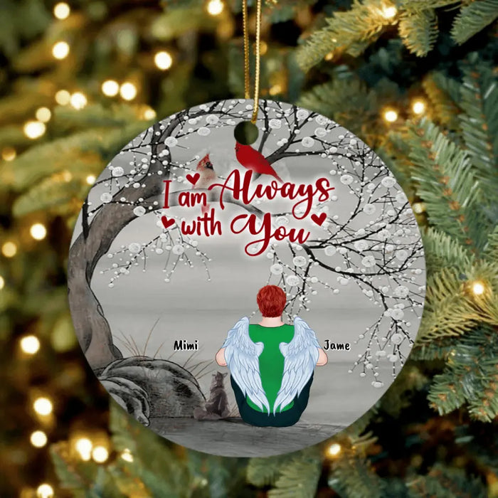 Custom Personalized Pet Memorial Ornament - Upto 4 Pets - Best Gift For Dog/ Cat Lover - I Am Always With You
