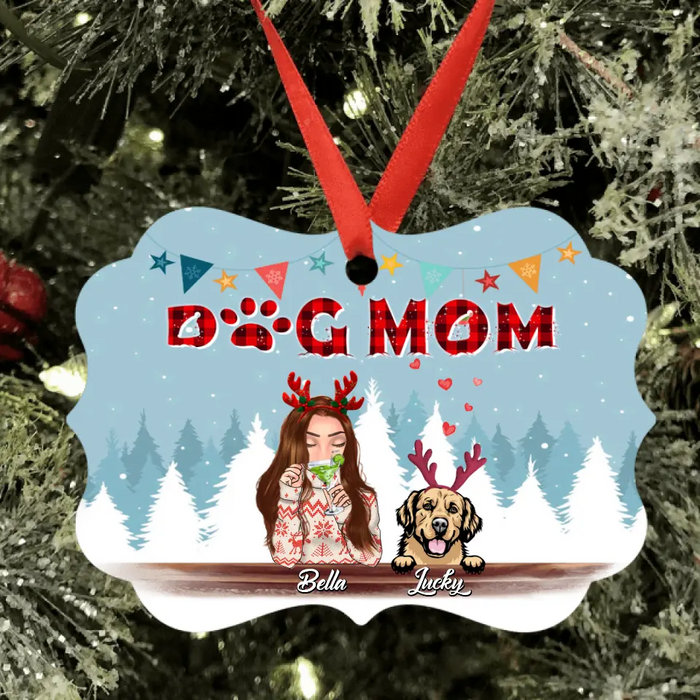 Custom Personalized Pet Mom Xmas Ornament - Upto 4 Pets - Best Gift For Dog/Cat Lover - 2T7CRT