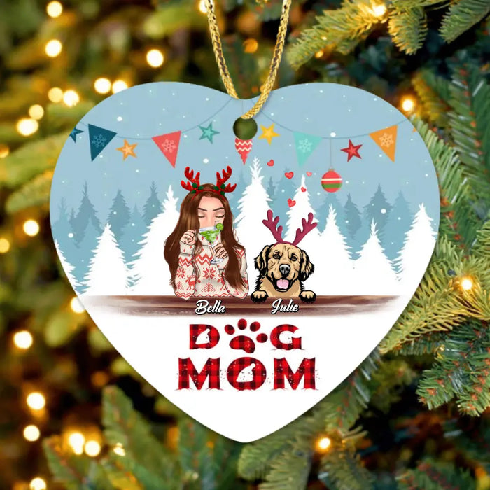 Custom Personalized Pet Mom Xmas Ornament - Upto 4 Pets - Best Gift For Dog/Cat Lover - 2T7CRT