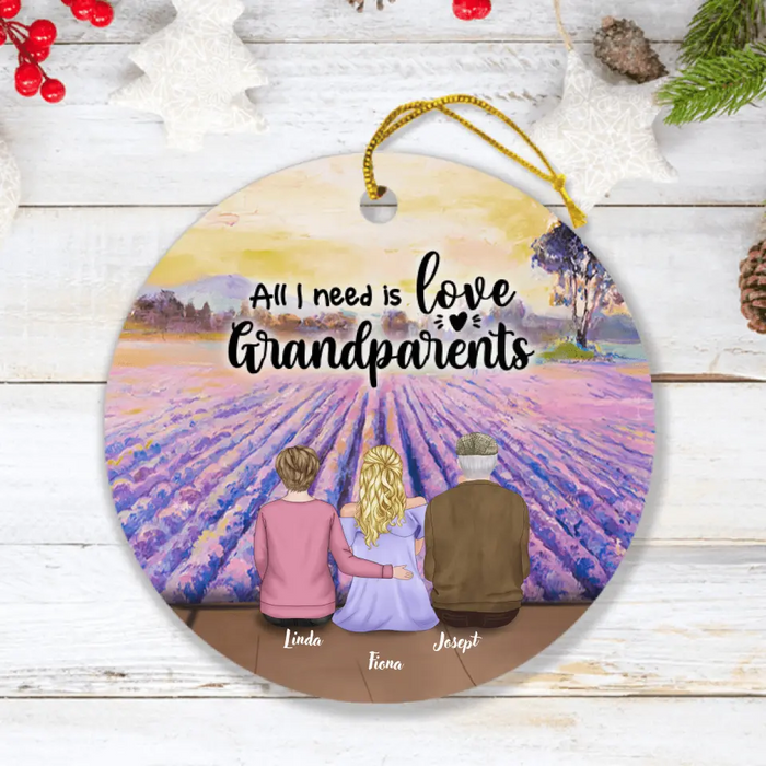 Custom Personalized Grandparents Ornament - Upto 4 Pets - Best Gift From Grandkids To Grandparents - Grandparent's Love Will Never Grow Old - D8FYGD