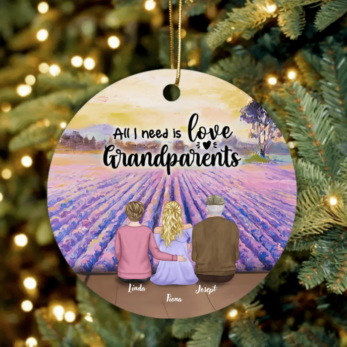 Custom Personalized Grandparents Ornament - Upto 4 Pets - Best Gift From Grandkids To Grandparents - Grandparent's Love Will Never Grow Old - D8FYGD