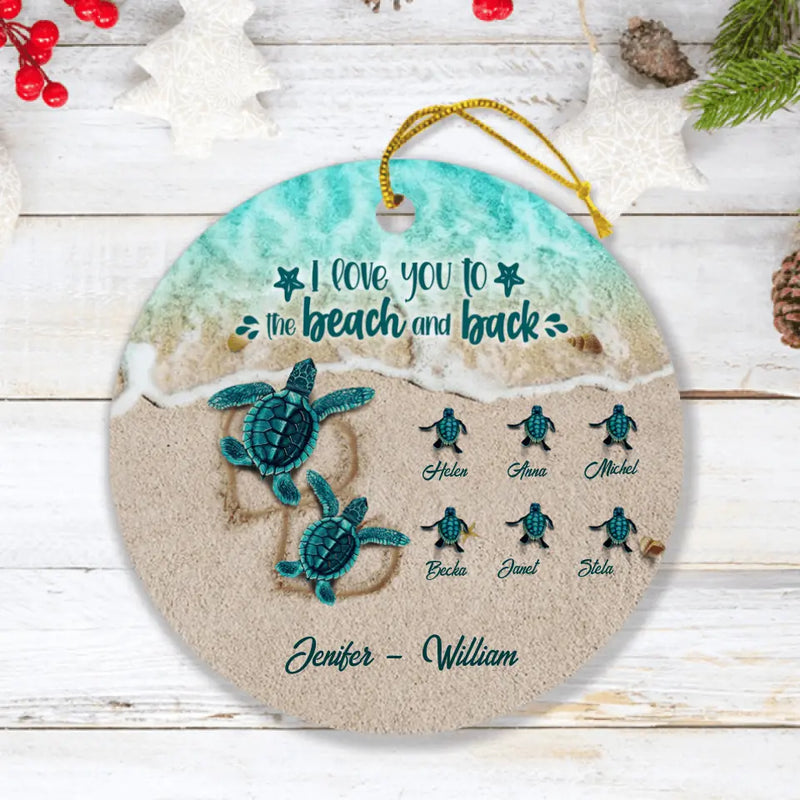 Personalized Turtle Ornament - Up to 6 Baby Turtles - And So We Build A Life We Love