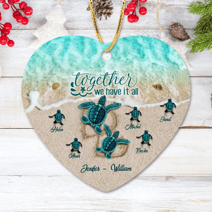 Custom Personalized Turtle Ornament - Upto 6 Baby Turtles - And So We Build A Life We Love