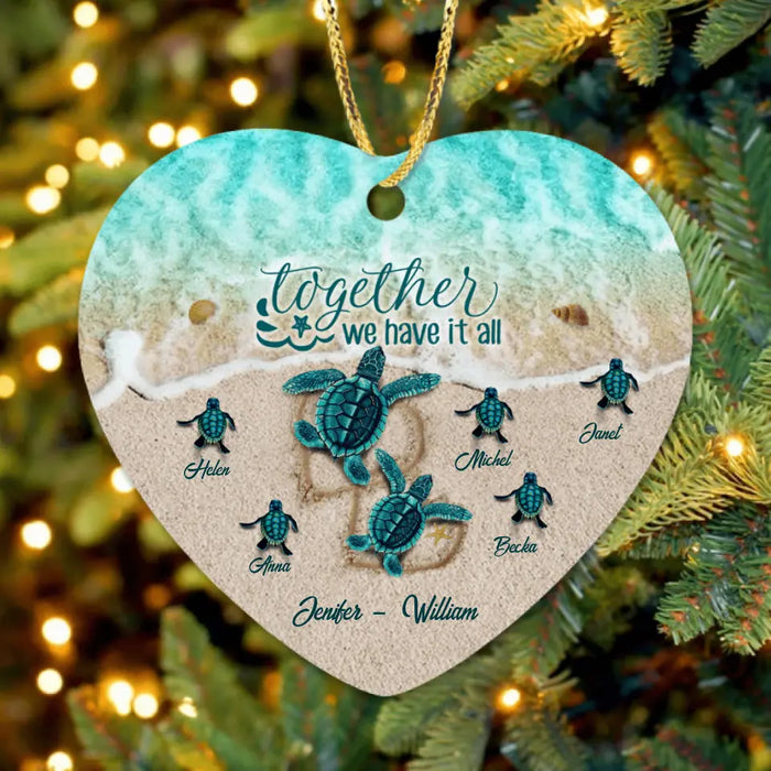 Custom Personalized Turtle Ornament - Upto 6 Baby Turtles - And So We Build A Life We Love