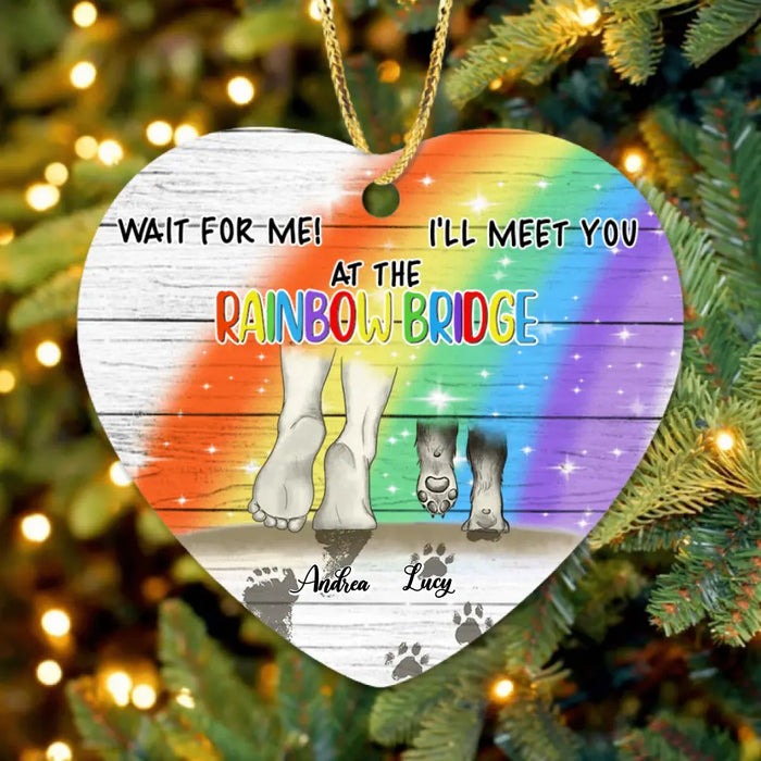 Custom Personalized Dog's Paws Ornament - Best Gift Idea For Dog Lovers - Wish The Rainbow Bridge Has Visiting Hours