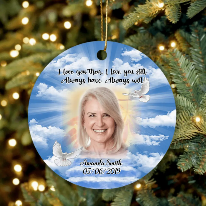 Custom Personalized Memorial Ornament - Best Memorial Gift Idea - You Left My World But Never My Heart